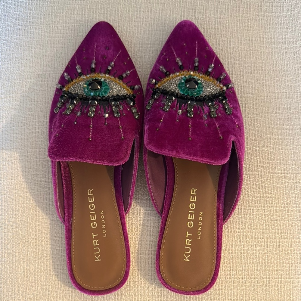 Kurt Geiger Women's Purple Embellished Mules